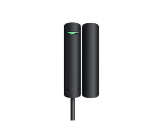 Ajax Fibra DoorProtect Grade 3, Busöffnungsmelder mit Beschleunigungssensor zur Erkennung von Stößen/Kippen, schwarz. 2x Reedkontakt, Verbrauch 35mW. Verwendung mit Hub Hybrid.