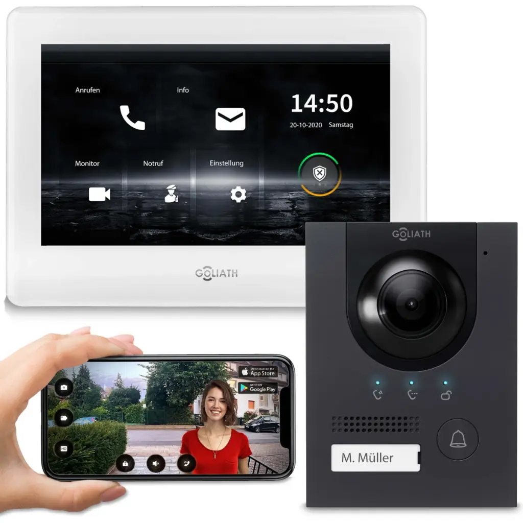 GOLIATH Hybrid IP Video Türsprechanlage Anthrazit 1-Familie 7 Zoll 