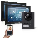 GOLIATH Hybrid IP Videotürsprechanlage Anthrazit 1-Familie 2x 10 Zoll Unterputz