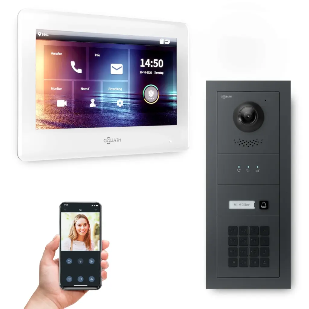 GOLIATH Hybrid 2-Draht BUS Türsprechanlage Anthrazit  1 Fam