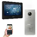GOLIATH Hybrid 2-Draht BUS Video Türsprechanlage App 7" Schwarz Keypad 