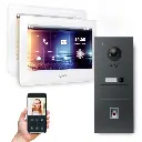 GOLIATH Hybrid 2-Draht BUS Video-Sprechanlage Anthrazit 2x7" Weiß Fingerprint 