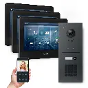 GOLIATH Hybrid 2-Draht BUS Video-Türsprechanlage Anthrazit  3x7" Schwarz Keypad