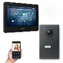 GOLIATH Hybrid 2-Draht BUS Videotürsprechanlage Anthrazit Aufputz 7" Schwarz