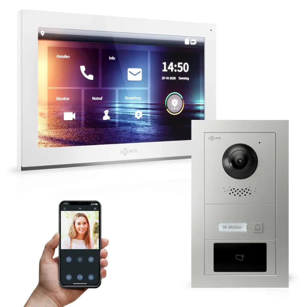 GOLIATH Hybrid IP Türsprechanlage 10 Zoll HD RFID Unterputz
