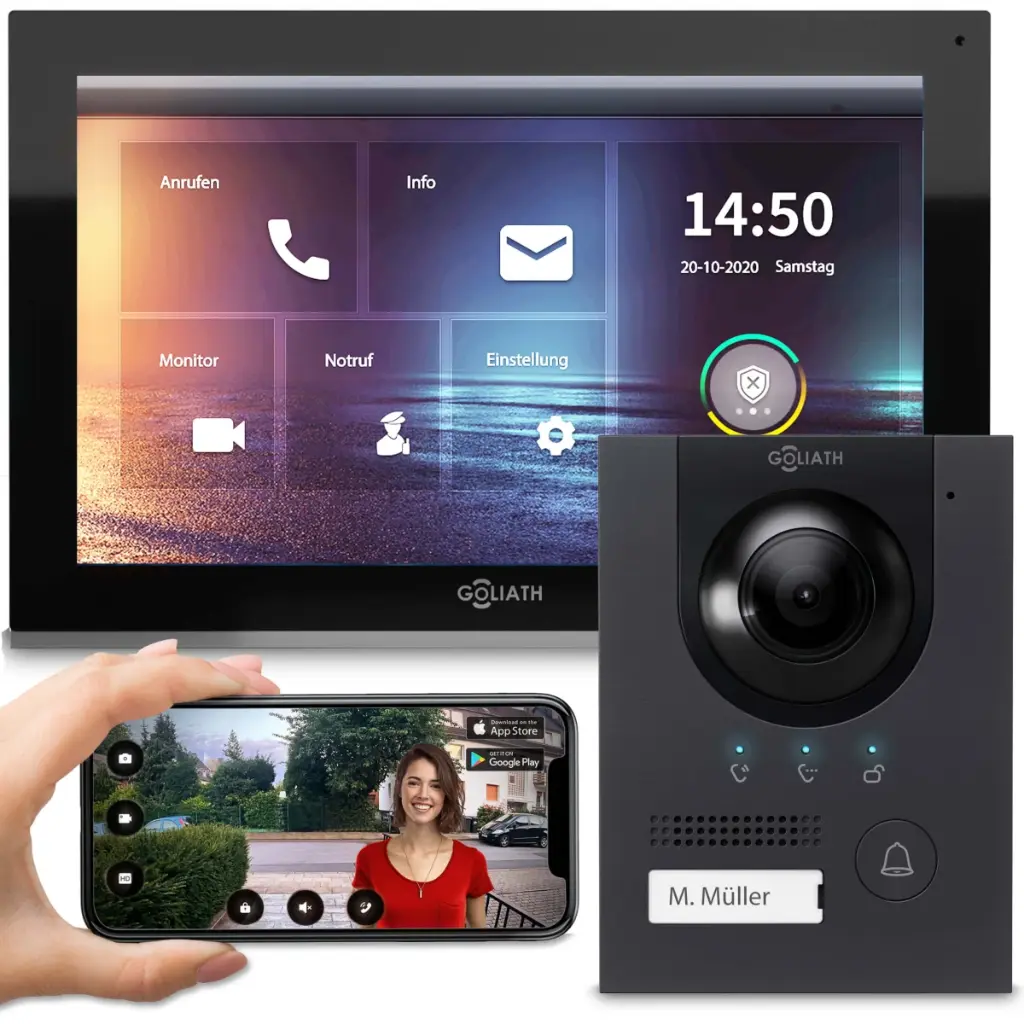 GOLIATH Hybrid IP Video Türsprechanlage 1-Familie 10 Zoll Aufputz 