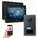 Goliath Hybrid IP Video Türsprechanlage mit App Anthrazit 2x7 Zoll Schwarz