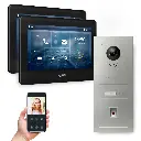 GOLIATH Hybrid IP Video Türsprechanlage mit App 1 Fam Silber 2x7 Zoll Schwarz