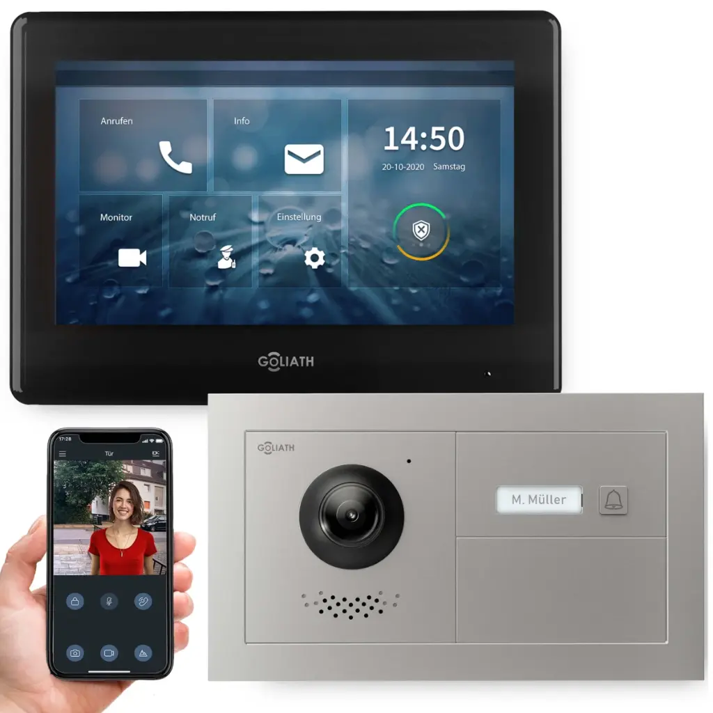 GOLIATH Hybrid IP Video Türsprechanlage mit App 1-Familie 7 Zoll 