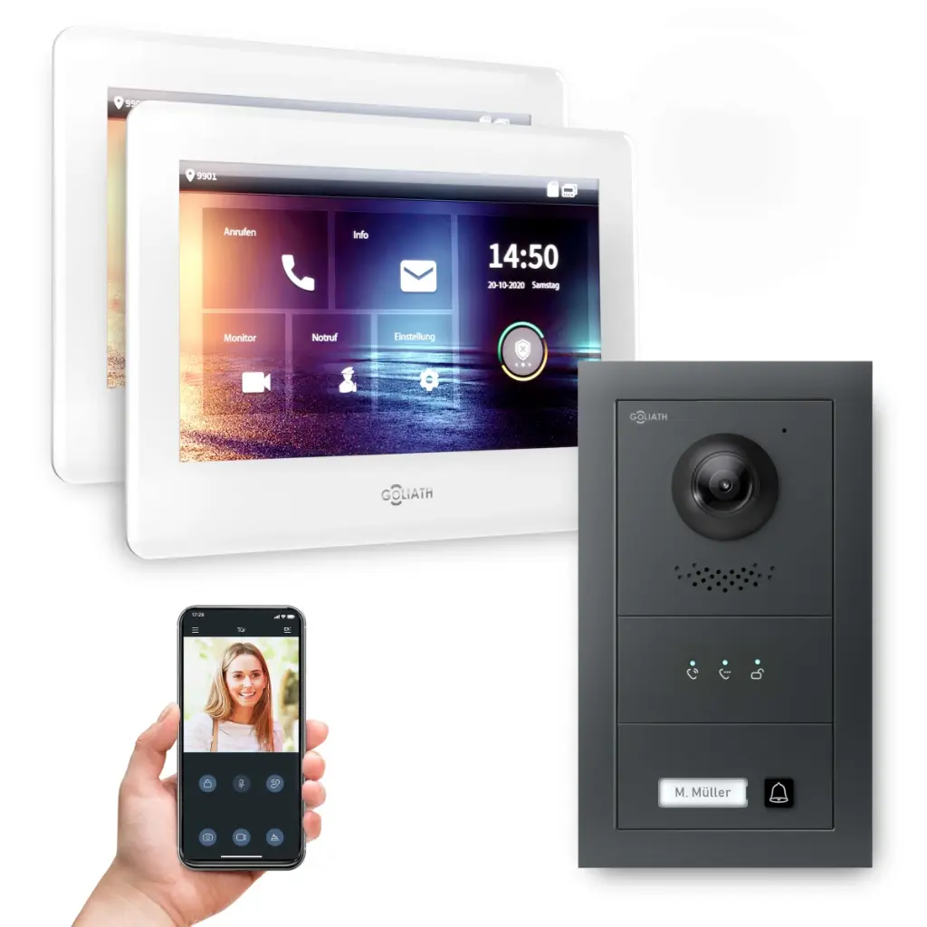 GOLIATH Hybrid IP Video Türsprechanlage mit App Anthrazit 1-Fam