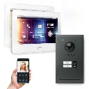 GOLIATH Hybrid 2-Draht BUS Gegensprechanlage Anthrazit 2 Fam 2x7 Zoll Weiß 