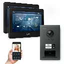 GOLIATH Hybrid 2-Draht BUS Türsprechanlage Anthrazit 2 Fam 2x7 Zoll Schwarz