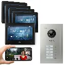 GOLIATH Hybrid 2-Draht BUS Türsprechanlage App 5 Fam 5x7 Zoll Schwarz