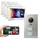 GOLIATH Hybrid IP Video Türsprechanlage App 4 Fam 4x10" HD Weiß Unterputz 