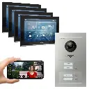 GOLIATH Hybrid IP Video Türsprechanlage App 4 Fam 4x10" HD Schwarz