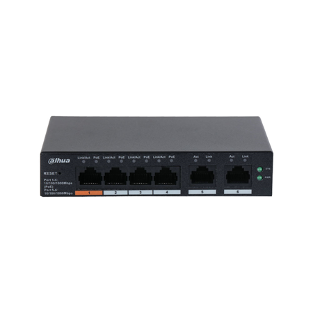 Switch Layer 2 gestionable en la nube de 6 puertos con 4 PoE