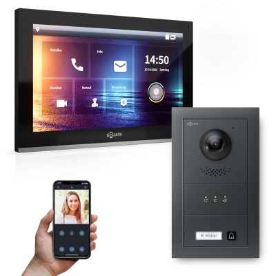 GOLIATH Hybrid IP Sprechanlage Anthrazit 10" HD Unterputz 