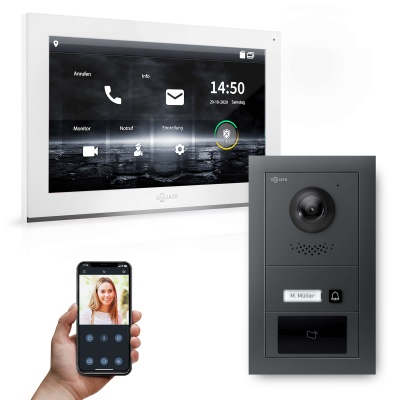 GOLIATH Hybrid IP Türsprechanlage Anthrazit 10" HD Unterputz 