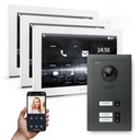 GOLIATH Hybrid IP Video Gegensprechanlage mit Anthrazit 3-Fam Set 3x 10" HD
