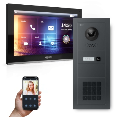 GOLIATH Hybrid IP Videotürsprechanlage Anthrazit 1-Fam 10" HD