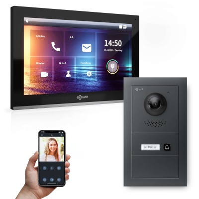 GOLIATH Hybrid IP Videotürsprechanlage mit Anthrazit 1-Fam 10" HD 