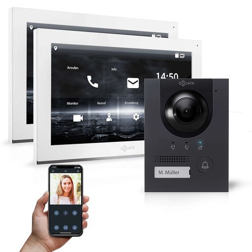 [AV-IPS-120] GOLIATH Hybrid IP Türsprechanlage Anthrazit 2x 10 Zoll Unterputz 