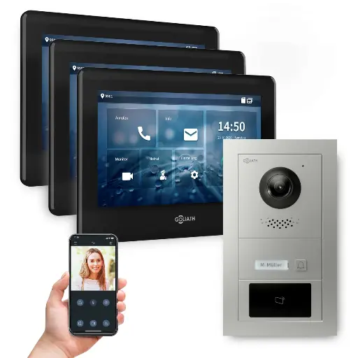 [AV-BUS-523] GOLIATH Hybrid 2-Draht BUS Sprechanlage App 1 Familie 