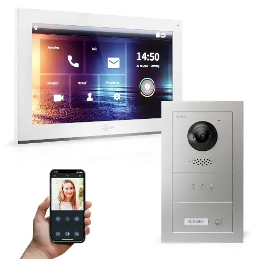 [AV-IPS-518] GOLIATH Hybrid IP Türsprechanlage 10 Zoll HD Unterputz Set 