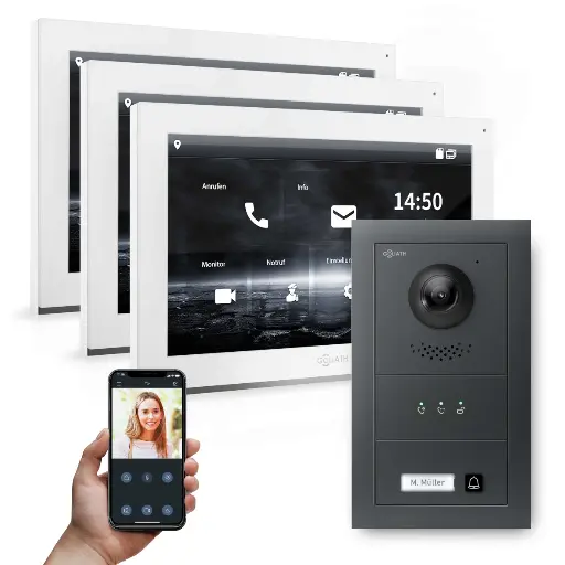 [AV-IPS-620] GOLIATH Hybrid IP Video Türsprechanlage Anthrazit 1 Fam Set