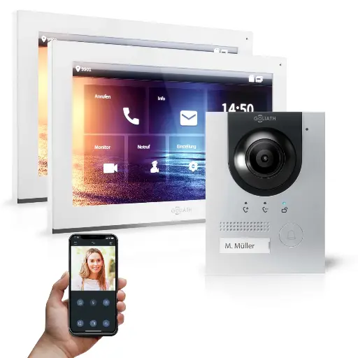 [AV-IPS-116] GOLIATH Hybrid IP Video Türsprechanlage 1-Familie 2x 10 Zoll Unterputz