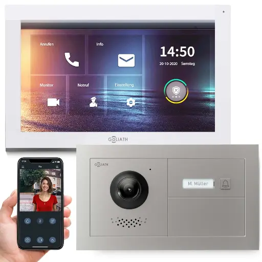 [AV-IPS-574H] GOLIATH Hybrid IP Video Türsprechanlage mit App 1-Familie 10 Zoll 