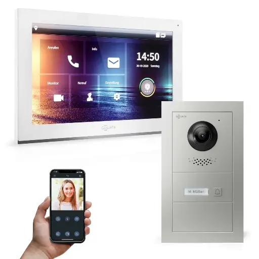 [AV-IPS-562] GOLIATH Hybrid IP Video Türsprechanlage mit App 1-Familie 10 Zoll HD 
