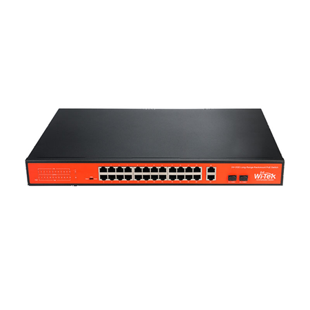[WI-PS526GH] Nicht verwalteter PoE-Switch mit 24 PoE + 1 RJ45 Gigabit + 1 Combo Gigabit