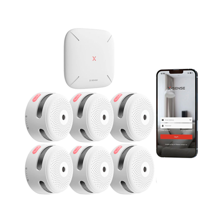 [FS61] X-Sense 6 Rauchmelder mit SBS50 Basisstation Kit