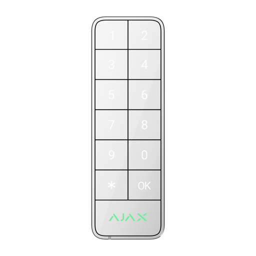 [AJ-Fibra Keypad Outdoor-W S] Ajax Fibra KeyPad Outdoor, Weiß, Kabelgebundene Tastatur für Innen- und Außenbereich 