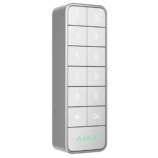 [Fibra Keypad Outdoor-W] Ajax Fibra KeyPad Outdoor, Weiß, Kabelgebundene Tastatur für Innen- und Außenbereich 