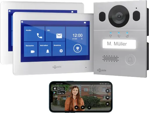[AV-BLS-06A] GOLIATH Basic 2-Draht BUS Türsprechanlage | FullHD | 7" Weiß | Aufputz