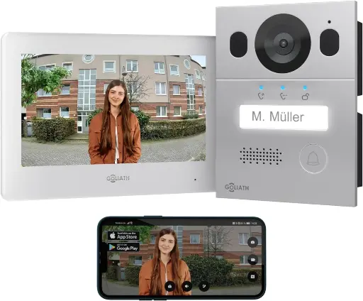 [AV-BLS-01U] Goliath Basic Line – 2-Draht BUS Türsprechanlage | FullHD | 7" Touchscreen