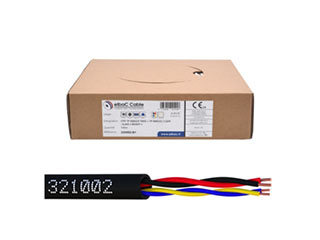 [AJ-Kabel Elbac 321002-B1] Ajax Ready Alarmkabel, 2 x 0,51 mm² für Busanschluss + 2 x 0,64 mm² für Stromversorgung, Kabel mit massivem Kern, geglühtes Kupfer, CPR-Klasse Eca, für den Außenbereich geeignet, Kartonverpackung, 100 m, schwarz